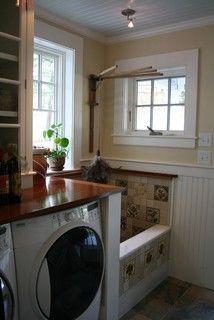 Ackerman Residence Renovation/Addition Norwich VT - traditional - laundry room - burlington - by Smith & Vansant Architects PC Traditional Laundry Room, Laundry Room/mud Room, Dog Rooms, Dog Shower, Dog Bath, Laundry Mud Room, Laundry Room Design, Ideas Pictures, My Dream Home