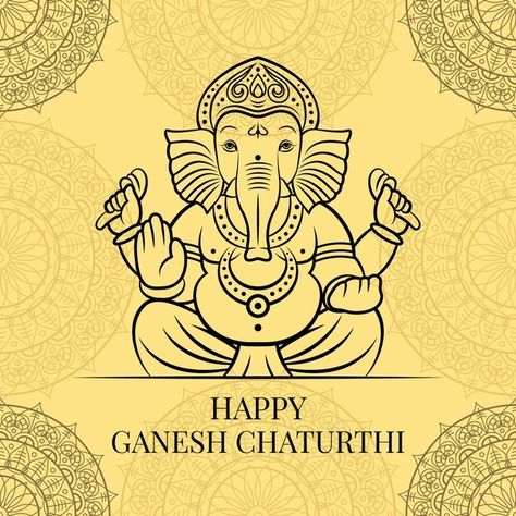 Ganesh Chaturthi Illustration, Ganesh Chaturthi Greetings, Happy Ganesh Chaturthi Wishes, Ganesha Drawing, Happy Ganesh Chaturthi Images, Ganesh Chaturthi Images, Ganesh Wallpaper, Happy Ganesh, Lord Ganesha Paintings