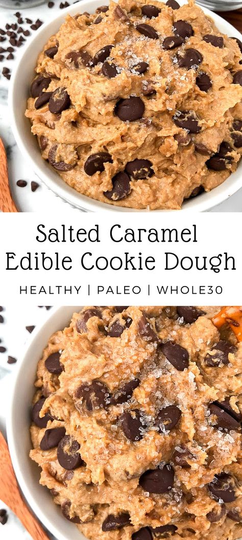 Edible Cookie Dough Healthy, Healthy Cookie Dough Bites, Cookie Dough Vegan, Vegan Protein Cookies, Protein Powder Cookies, Whole 30 Dessert, Edible Cookie Dough Recipe, Protein Cookie Dough, Healthy Cookie Dough