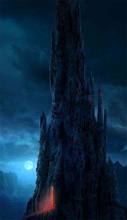 Dark Tower by Sedeptra Dark Tower Art, Fantasy Au, Dark Castle, Dnd Ideas, Spooky Places, The Dark Tower, Lotr Art, Gothic Fantasy Art, Art Watch