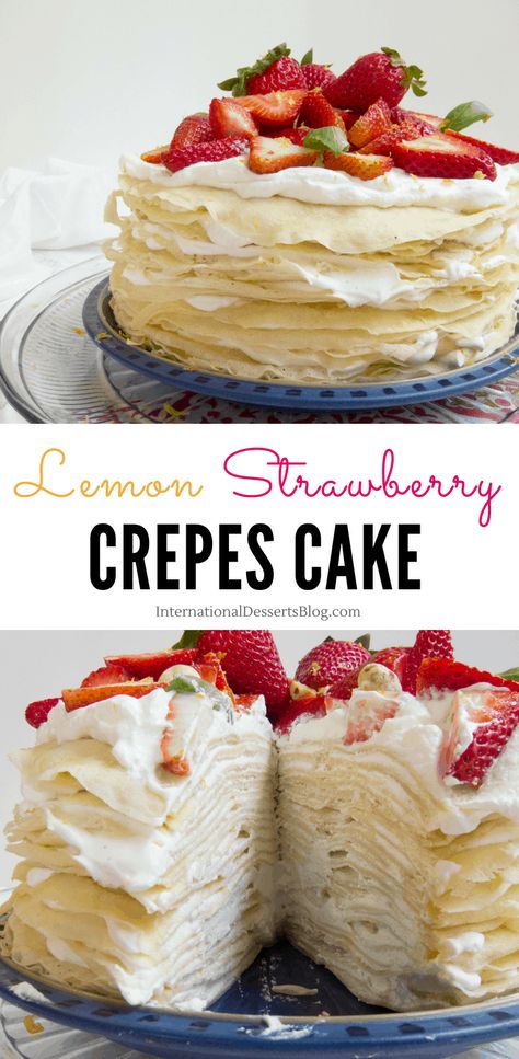 Lemon Crepe Cake, Lemon Crepe, Strawberry Crepe Cake, Crepes Cake, Mille Crepe Cake, Mille Crepes, Lemon Crepes, Afternoon Tea Cake, Dessert Crepes