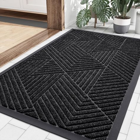 smiry Front Door Mat Outside Entrance, Heavy Duty Natural Rubber Mat, Durable Trap Dirt and Moisture Indoor Outdoor Door Mat, Easy Clean Low Profile Doormat Door Matts, Rubber Door Mat, Outdoor Entrance, Entry Mats, Front Door Mat, Front Door Entrance, Indoor Mat, Door Entrance, Outdoor Door