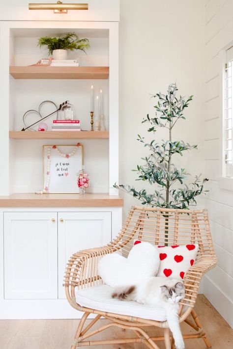 Decorate for Valentine's day with red and pink decor that isn't over the top. Easy ideas that you can use to add a little festive decor for the valentine's day February Decor, Boho Valentine, Kids Living Rooms, Soft Throw Pillows, Valentine's Day Decor, Red Decor, Pink Valentines, Festive Decor, Easy Ideas