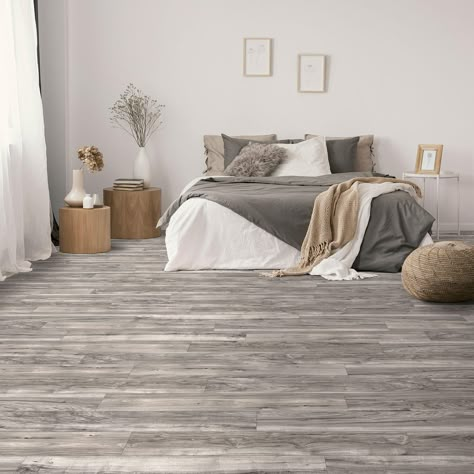 Gray Floors Bedroom, Grey Flooring Living Room, Floor Bedroom Ideas, Grey Laminate Flooring, Grey Wood Floors, Installing Hardwood Floors, Grey Laminate, Luxury Vinyl Plank Flooring, Grey Flooring