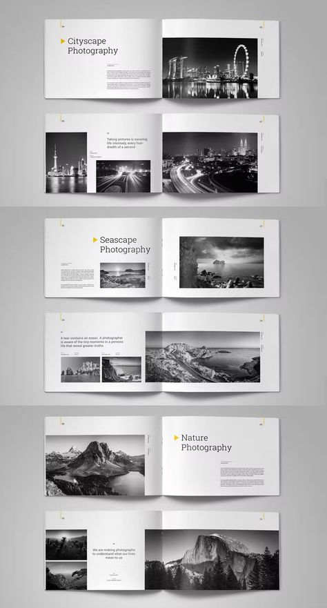 Multipurpose Photo Album Template INDD, IDML. 36 pages. Photo Page Layout Design, Photography Coffee Table Book Layout, Digital Photo Album Design, Coffee Table Book Template, Artbook Layout Design, Landscape Book Layout, Landscape Magazine Layout, Photobook Layout Templates, Photo Magazine Layout