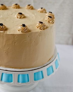 Mocha Chiffon Cake Recipe, Cake With Frosting, Cake With Coffee, Dream Dessert, Anna Olson, Happy Happy Birthday, Meringue Buttercream, Swiss Meringue Buttercream, Swiss Meringue