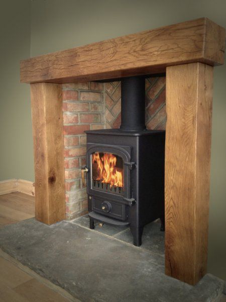 Wood Burner Fireplace, Log Burner Living Room, Oak Fireplace, Wood Stove Fireplace, Fireplace Beam, Cosy Living, Log Burner, Home Fireplace, Wood Burner