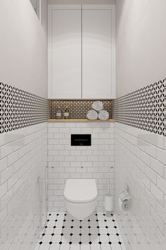 SMALL SPACE CREATIVE BATHROOM Simple Small Toilet Design, Small Bathroom White Tile, Small Narrow Bathroom Ideas, Narrow Toilet, Beautiful Small Bathroom Designs, Small Toilet Design, Bathroom Wall Tile Design, Small Downstairs Toilet, Small Bathroom Colors