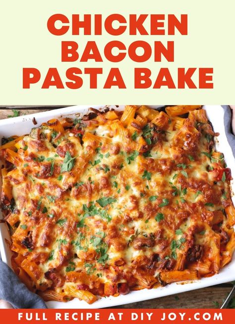 Chicken Bacon Pasta Bake via @diyjoycrafts