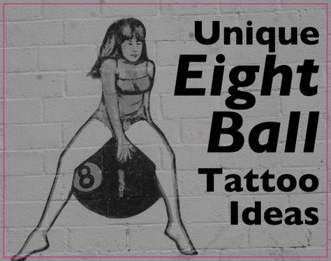 Eight balls are symbols of both good and bad luck, perfect tattoos to reference the idea of "chance.' 8 Ball Tattoo Design, 9 Ball Tattoo, Eight Ball Tattoo, Eightball Tattoo, 8 Ball Tattoo, Ball Tattoo, Eight Ball, A Tattoo Design, Tattoo Meaning