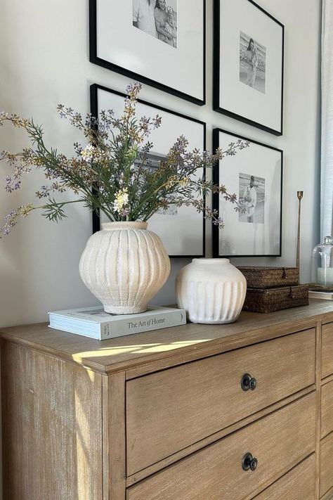 Check out these lovely spring decor ideas that’ll freshen up your home. #spring #springdecor Master Dresser, Freshen Up Your Home, Spring Decor Ideas, Decor Vase, Home Entrance Decor, Decor Home Living Room, Home Decor Kitchen, House Inspo, House Inspiration