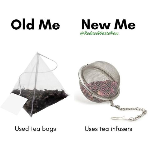 65 Old Me vs. New Me Memes That Will Help You Reduce Waste As consumers we all have an obligation to conserve our resources and reduce the amount of waste we dispose of. And it's not that hard too. Everyone can start implementing little life changes that will make a difference. ReduceWasteNow is the place to go if you're starting to get more concerned about the environment. Not only does the online shop offer sustainable products that will help you avoid plastic but it also shares comprehensive Old Me New Me, Old Me Vs New Me, Environmentally Friendly Living, Used Tea Bags, Refined Coconut Oil, Reduce Food Waste, Eco Friendly Living, Green Life, Tea Infuser