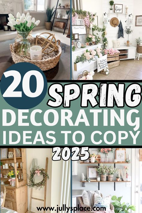 spring decor ideas, spring decorations, spring living room decor Indoor Decorating Ideas Home, Botanical Farmhouse Decor, Simplified Home Decor, Spring Styling Interior, Boho Spring Decor Living Room, Spring Lounge Decor, Most Popular Home Decor Trends 2024, Spring Shelf Decor Living Room, Decorating Ideas For The Home 2025