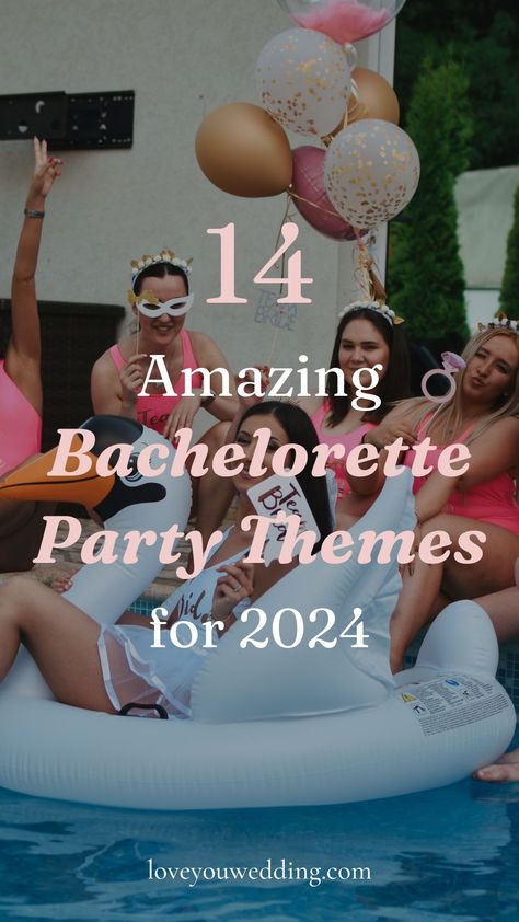 Looking for unique bachelorette party themes? Explore our list of 14 creative and fun bachelorette party ideas that will make your celebration stand out! From beach, Nashville, Miami, Scottsdale, and more, find the perfect bachelorette party theme that no one else is doing. Fun Bachelorette Themes, Unique Bachelorette Party Themes, Bachelorette Outfit Themes, Unique Bachelorette Party, Bachelorette Party Funny, Bachelorette Party Activities, Bachelorette Party Theme, Classy Bachelorette Party, Miami Bachelorette Party