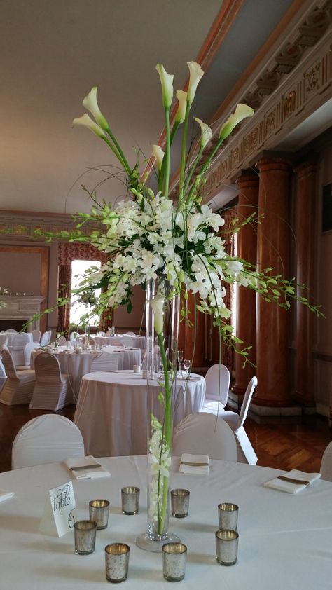 Guest Table, Artificial Orchids, Blue Wedding Flowers, Tall Centerpieces, Reception Flowers, Beautiful Table Settings, Wedding 2025, Tall Vase, Military Ball