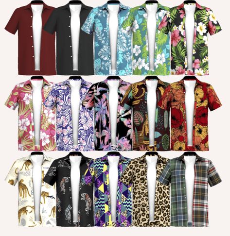 Best Hawaiian shirts Custom Content for the Sims 4 — SNOOTYSIMS Sims 4 Cc Hawaiian Shirt, Sims 4 Hawaiian Shirt, Sims 4 Cc Beach Clothes Male, Sims 4 Male Summer Clothes, Sims 4 Cc Tropical Clothes, Sims 4 Cc Summer Clothes Male, Sims 4 Cc Hawaiian Clothes, Sims 4 Cc Sulani Clothes, Sims 4 Cc Swimwear Male