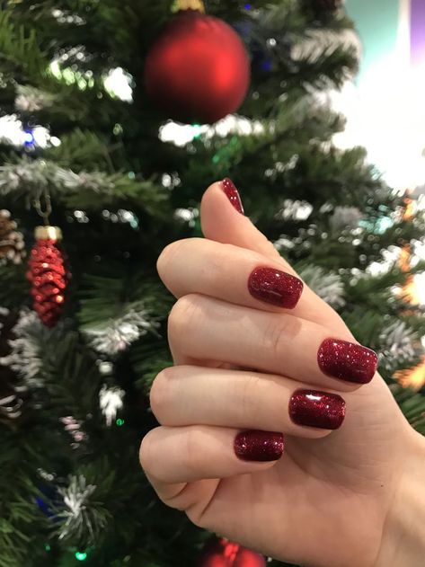 Discover Classy Short New Year's Nails Red 2024 Ideas and Designs Red Ombre Nails, Short Square Acrylic Nails, New Year's Nails, Xmas Nails, Square Acrylic Nails, Manicure Y Pedicure, Matte Nails, Nail Manicure, Winter Nails