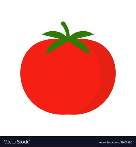 Tomato Vector, Tomato Illustration, Tomato Vegetable, Ripe Tomatoes, Fruits And Vegetables, Adobe Illustrator, Activities For Kids, White Background, Vector Images