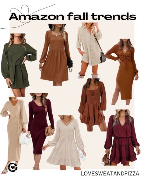 Amazon fall dresses. Fall style. Long sleeve dresses. Holiday fall style. Thanksgiving dresses Caramel Dress Outfits, Amazon Dresses Fall, Fall Dresses Amazon, Amazon Fall Dresses, Thanksgiving Dresses, Caramel Dress, Fall Dresses For Women, Fashion Design Software, Dresses Amazon