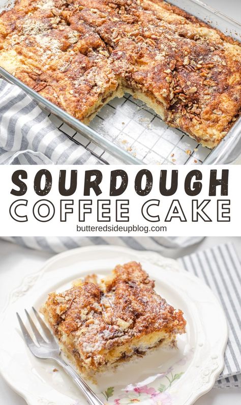 Sourdough Breakfast Bake, Overnight Sourdough Breakfast Recipes, Sourdough Discard Coffee Cake Recipe, Sourdough Breakfast Foccacia, Sourdough Brunch Recipes, Sourdough Desserts Quick, Breakfast Focaccia Bread, Healthy Sourdough Breakfast Recipes, Sourdough Brunch Ideas