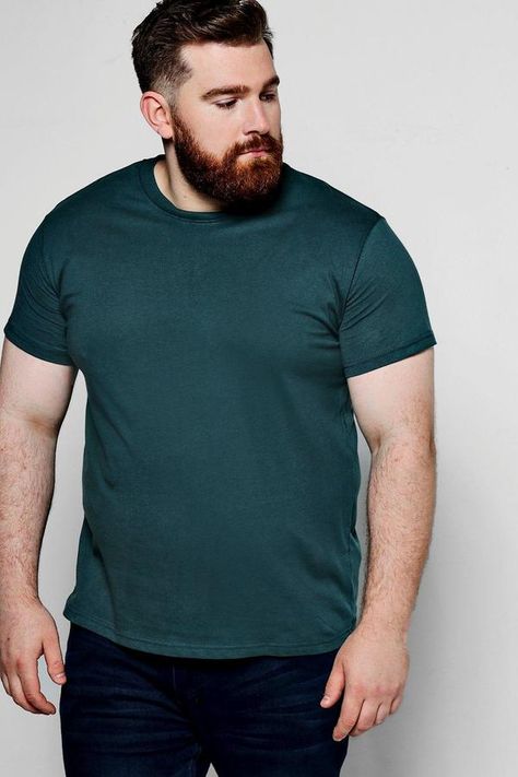 Plus Size Man Fashion, Chubby Men Fashion, Mens Plus Size Fashion, Tall Men Fashion, Chubby Men, Big Men Fashion, Mens Tshirts Fashion, Crew Neck Tshirt, Mens Plus Size