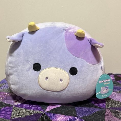 Bubba Stackable 12” Squishmallow Cow Squishmallow, Purple Cow, The Cow, The Purple, Kids Shop, Cow, Purple, I Love, Outfit Inspo