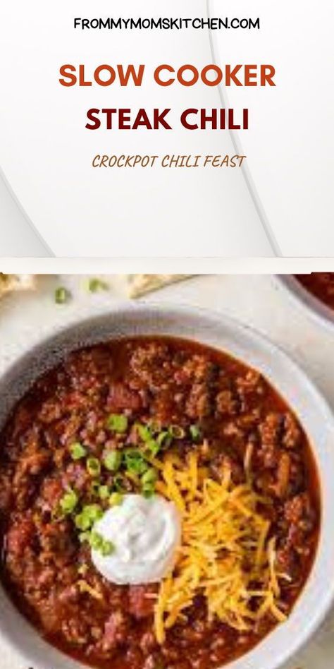 Let your crockpot do the work with this delicious Slow Cooker Steak Chili recipe. Steak Chili Recipe Crockpot, Slow Cooker Steak Chili Recipe, Best Steak Chili Recipe, Chili With Steak, Slow Cooker Steak Chili, Chili Easy Recipe, Chili Base, Steak Chili Recipe, Best Slow Cooker Chili