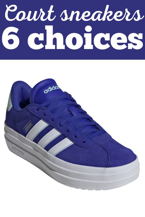 Fall women's style trends | court sneaker options with outfit inspiration Royal Blue Sneakers Outfit, Blue Sneakers Outfit, Fall Trends Women, Royal Blue Sneakers, Adidas White Sneakers, Fall Trend, Travel Capsule Wardrobe, Fall Capsule Wardrobe, Retro Shoes