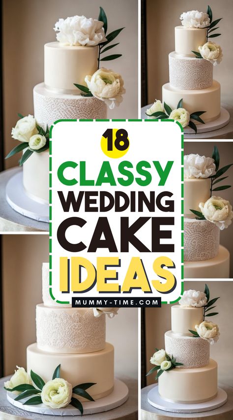 Discover the elegance of classy wedding cakes that will steal the show on your special day! From timeless designs to modern twists, these cake ideas are perfect for every bride. 🍰✨ Save this pin for a dose of inspiration for your wedding cake planning! Simple But Elegant Wedding Cakes, Wedding Cake Inspiration Simple, Fault Line Wedding Cake, 50th Wedding Anniversary Cakes Gold, Easy Wedding Cakes, Wedding Cake Ideas Unique, Wedding Cake Silver, Unique Wedding Cake Ideas, Simple White Wedding Cake