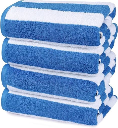 Amazon.com: Utopia Towels [4 Pack Cabana Stripe Beach Towel, (30 x 60 Inches) Oversized 100% Ring Spun Cotton Pool Towels, Highly Absorbent Quick Dry Bath Towels for Bathroom, and Swim Towel (Navy) : Home & Kitchen Striped Bath Towels, Towels For Bathroom, Striped Beach Towel, Swim Towel, Large Beach Towels, Blue Towels, Color Run, Pool Towels, Beach Picnic