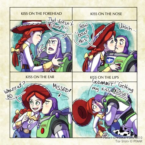 Buzz Lightyear And Jessie, Jessie And Buzz, Kiss Meme, Dibujos Toy Story, Drawing Meme, Disney Ships, Jessie Toy Story, This Meme, Disney Crossovers