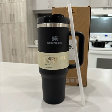 Black Stanley 40oz Stainless Steel H2.0 Flowstate Quencher Tumbler Black Stanley Cup, Black Stanley, School Accessories, Stanley Cup, Tumbler, Stainless Steel, Brand New, Jewelry Watches, I Love