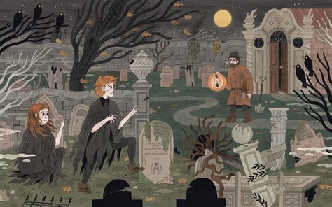 Graveyard Vampires | Children's Illustrators | Children's Books Good Illustration, Autumn Illustration, Picture Books Illustration, Halloween Illustration, Creative Block, Comic Illustration, Weird And Wonderful, Autumn Art, Children's Book Illustration