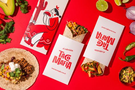 Taco Mafia • Identity and Packaging Design on Behance Tacos Mexicanos, Mexican Street Food, Mexican Tacos, Food Branding, Food Packaging Design, Mexican Restaurant, Packaging Design Inspiration, Corporate Identity, 로고 디자인