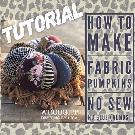 THE BEST NO SEW, NO GLUE (ALMOST) FABRIC PUMPKINS!  You will love making these designer style pumpkins.  Perfect for your everyday Fall decor, wreath attachments, swags, and more.   This is our first tutorial and we can't wait for you to learn how to make these unique pumpkins.  No sewing skills required.  Perfect for family crafting time too!  Great for any size pumpkin! HOW IT WORKS - This is a video tutorial.  No physical item will be shipped.  You will need a foam pumpkin to complete this pr Fabric Pumpkins No Sew, Pumpkin Tutorial, Fall Pumpkin Crafts, Wreath Attachments, Foam Pumpkins, Fabric Pumpkins, Pumpkin Crafts, Boho Fall, No Sew