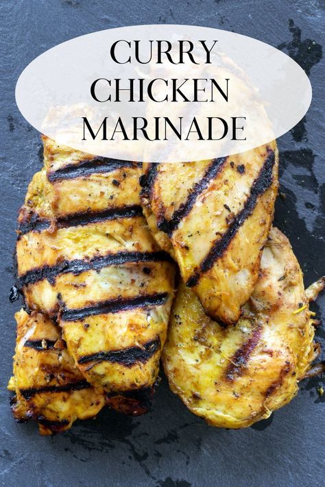 Recipe For Curry Chicken, Curry Chicken Marinade, Brining Chicken, Curry Marinade, Chicken Breast Marinade, Outdoor Cooking Recipes, Chicken Marinade Recipes, Chicken Ideas, Easy Curry