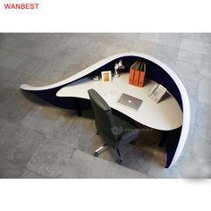 Angular Reception Desk, Curved Reception Desk Design, Creative Reception Desk Design, Curve Desk, Design Reception Desk, Curved Office Desk, Curved Office, Desk Curved, Luxury Reception