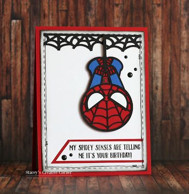 Bitten by the Bug 2: For the Men in Our Lives Spiderman Birthday Cards Diy, Spiderman Birthday Card Diy, Spiderman Cards, Spiderman Card, Smile Gift, Spiderman Gifts, Marvel Cards, Disney Phone Cases, Personalised Gifts Diy