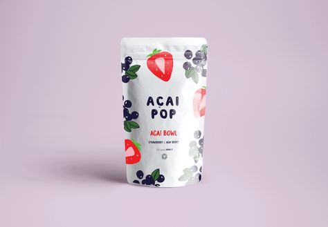 Acai Pop (Concept) on Packaging of the World - Creative Package Design Gallery Acai Store Design, Acai Bowl Packaging, Acai Packaging, Acai Photography, Acai Bowl Takeaway, Acai Berry Powder, I Love My Mother, Green Craft, Different Feelings