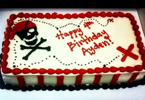 Pirate Sheet Cake, Birthday Sheet Cake, Pirate Birthday Cake, Pirate Themed Birthday Party, Pirate Themed Birthday, Birthday Sheet Cakes, Cake Homemade, Pirate Cake, Pirate Theme Party