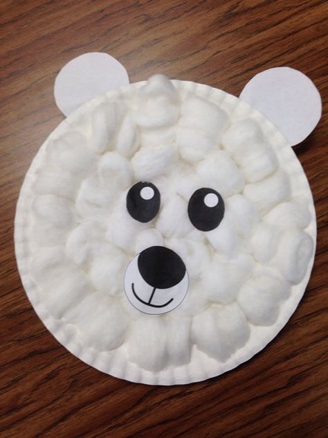 Polar Bear Craft Preschool, Bear Crafts Preschool, Polar Bears Activities, Winter Animal Crafts, Polar Bear Face, Easy Winter Crafts, Polar Bear Craft, Bear Craft, Polar Bear Art