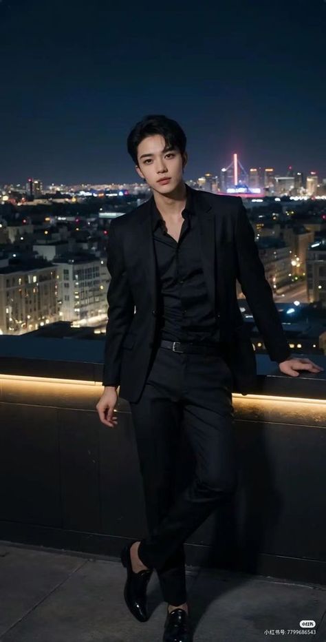 Tuxedo Men Aesthetic, Black Suit Formal Men, Black Formal Men Outfit, Male Photographer Outfit, Japanese Mens Fashion Formal, Asian Formal Outfit Men, Man In Black Suit Aesthetic, Gala Attire Men, Hot Korean Men In Suits