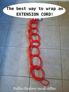 OMG -- I just did this and its hands down the best way to store extension cords -- brilliant! Garage Organization Storage, Garage Tool Organization, Extension Cords, How To Wrap, Bass Boat, Cord Wrap, Diy Electrical, Cord Storage, Electrical Cord