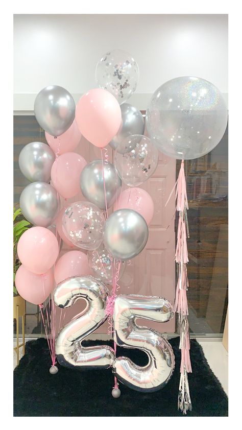 Pink Birthday Theme Decor, 25th Birthday Ideas For Her, Pink Birthday Theme, Pink Birthday Party Decorations, Pink Birthday Decorations, Pink Party Theme, 25 Birthday, 18th Bday, Sweet 16 Decorations