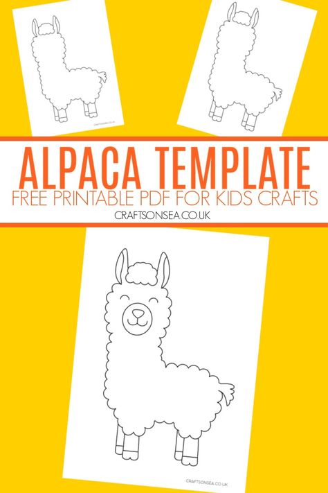 Grab this sweet free printable alpaca craft template with two different designs perfect for kids coloring, painting or easy crafts. Llama Preschool Craft, Alpaca Crafts Ideas, Paint Templates Free Printable, Animal Templates Printable Free, Alpaca Craft, Llama Template, Llama Craft, Template Free Printable, Coloring Painting