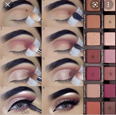 Eye Makeup Steps, Makeup Step By Step, Makijaż Smokey Eye, Make Up Looks, Eyeshadow Tutorial, Eye Shadow Palette, Smokey Eye Makeup, Eye Make, Homecoming Makeup