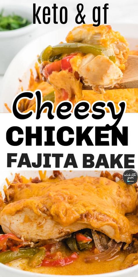 Chicken Fajita Bake, Fajita Bake, Chicken Cheese Dip, Whole Lotta Yum, Fajita Casserole, Casserole Bake, Fajita Chicken, Chicken Fajita Casserole, Keto Casseroles