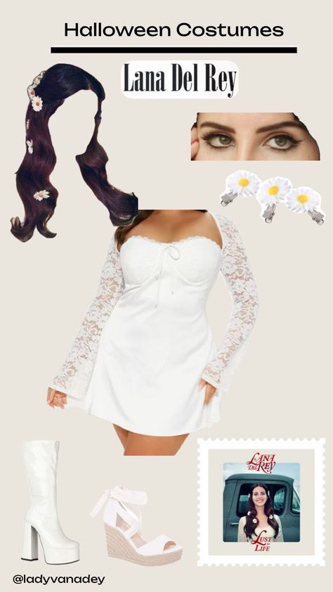 Halloween Costumes Pt.2!:Lana Del Rey-LFL😩✨🍒 Halloween Makeuo, Regina George Halloween, Halloween Constumes, Halloween Inspired Outfits, Halloween Costumes Brunette, Lana Del Rey Outfits, Rey Costume, Hallowen Ideas, Halloween Coustumes