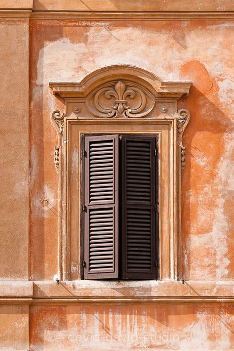 Balcony Design Architecture, Italian Facade, Classic Facade, Italian Bistro, Window Architecture, Classic Window, French Exterior, Old Shutters, Building Front