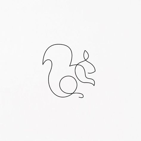 One Line Animals, Squirrel Tattoo, Animal Line Drawings, Graphisches Design, Single Line Drawing, Continuous Line Drawing, A Squirrel, Wire Sculpture, Mini Tattoos